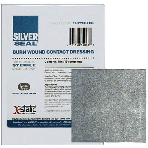 Noble Fiber Technologies SS-BWCD-0404 - Silverseal Burn Wound Contact Dressing 4-1/4" x 4-1/4"