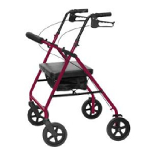 PMI RLAB8BG - Bariatric Aluminum Rollator, 8" Wheels, Burgundy