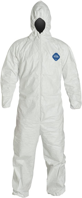 Tytex TY-127S2X - Protective Coverall Suit zipper front, hood, elastic wrist and ankle, stormflap Dupont400 Tyvek 127 Size 2XL