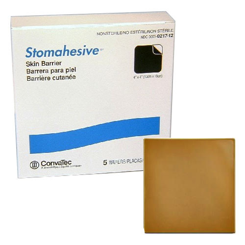 ConvaTec 21712 - Ostomy Wafer Stomahesive® Trim to Fit, Extended Wear Stomahesive® Adhesive Without Flange Universal System Hydrocolloid Without Opening 4 X 4 Inch