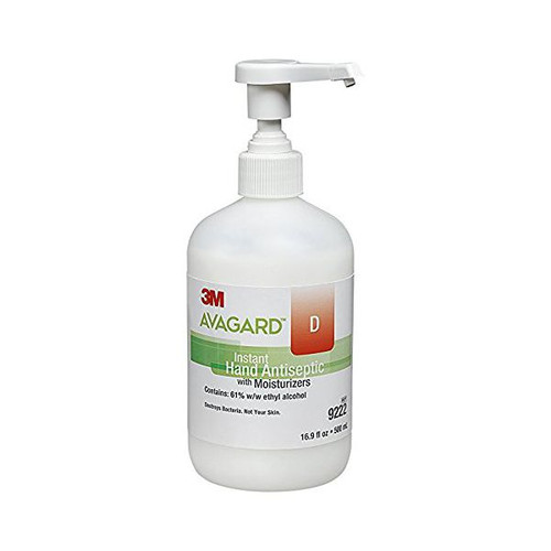 3M 9222 - Hand Sanitizer 3M™ Avagard™ D 16 oz. Ethyl Alcohol Gel Pump Bottle