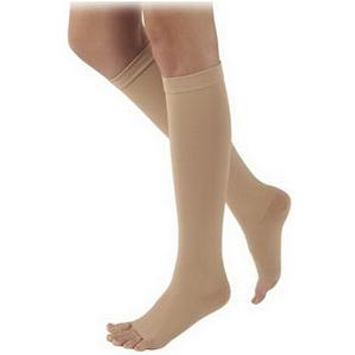 Sigvaris 504CL2O77 - 504C Natural Rubber Calf, 40-50mmHg, Unisex, Size L2, Beige