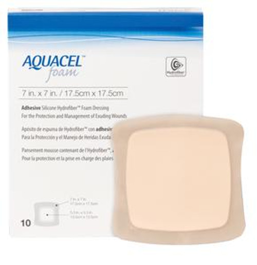 ConvaTec 420621 - Silicone Foam Dressing Aquacel® 7 X 7 Inch Square Silicone Adhesive with Border Sterile