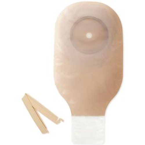 Hollister 82613 - Premier Convex Flextend Drain Pouch with Belt Tab, Clip and Tape Border, Transparent, 1 1/