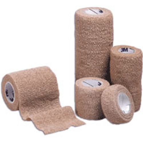 3M 2083S - Cohesive Bandage 3M™ Coban™ LF 3 Inch X 5 Yard Standard Compression Self-adherent Closure Tan Sterile