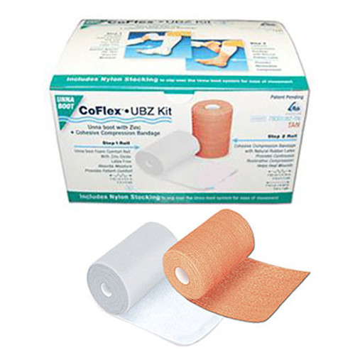 Andover 8830UBZ-TN - 2 Layer Compression Bandage System CoFlex® TLC Zinc LITE with Indicators 3 Inch X 6 Yard / 3 Inch X 7 Yard 25 to 30 mmHg Self-adherent / Pull On Closure Tan NonSterile