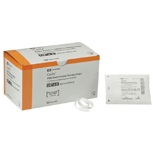 Cardinal Health 7833AMD - Wound Packing Strip Curity™ AMD™ Polyhexamethylene Biguanide (PHMB) 1 Inch X 1 Yard 10 Count Sterile