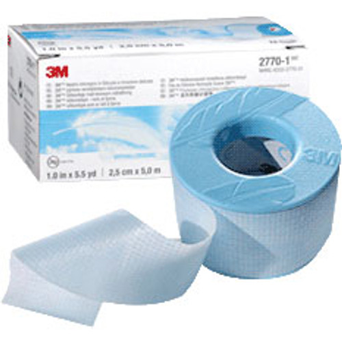 3M 2770S-1 - Medical Tape 3M™ Micropore™ S Single Use Roll Silicone 1 Inch X 1-1/2 Yard Blue NonSterile