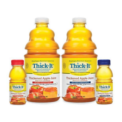 Kent Precision B455 - Thickened Beverage Thick-It® Clear Advantage® 8 oz. Bottle Apple Flavor Liquid IDDSI Level 2 Mildly Thick