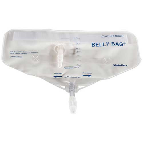 Teleflex B1000CT - Belly Bag Urine Collection Bag with 24" Coiled Drain Tube, 1000 mL