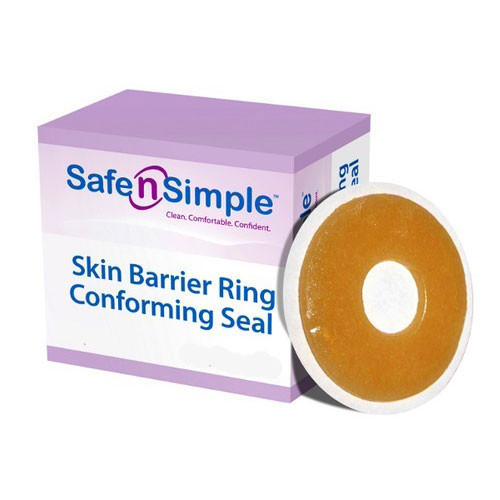 Safe N Simple SNS684U2 - Skin Barrier Ring Safe-n'Simple Moldable, Standard Wear Adhesive without Tape Without Flange Universal System Hydrocolloid 2 Inch Diameter