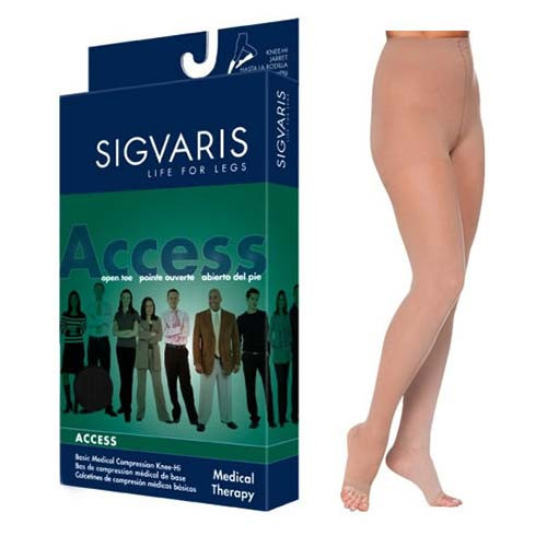 Sigvaris 863PSLW36 - 863P Essential Opaque Pantyhose, 30-40mmHg, Women's, Small, Long, Suntan