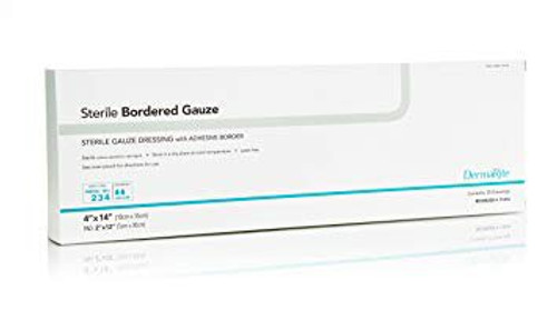 Dermarite 11414 - Adhesive Dressing DermaRite® Bordered Gauze 4 X 14 Inch Gauze Rectangle White Sterile