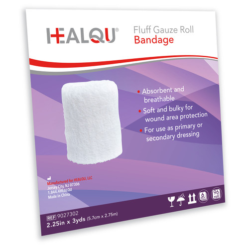 Healqu 9027302 - HEALQU Fluff Gauze Bandage Roll 2.25 x 3 yards, 6 ply