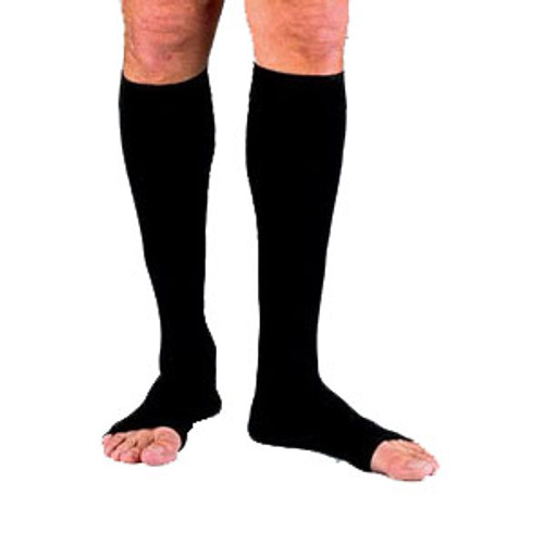 BSN 115432 - Men's Ribbed Knee-High Compression Socks Small, Black