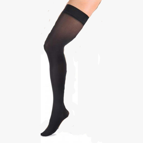 BSN 122329 - UltraSheer Thigh-High with Silicone Dot Band, 30-40, Medium, Closed, Classic Black