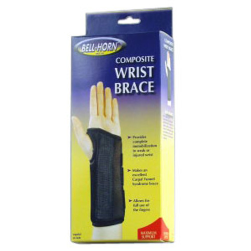 DJO 206S - Bell-Horn Right Composite Wrist Brace, Small 5-1/2" - 6-1/2" Wrist Circumference, Black