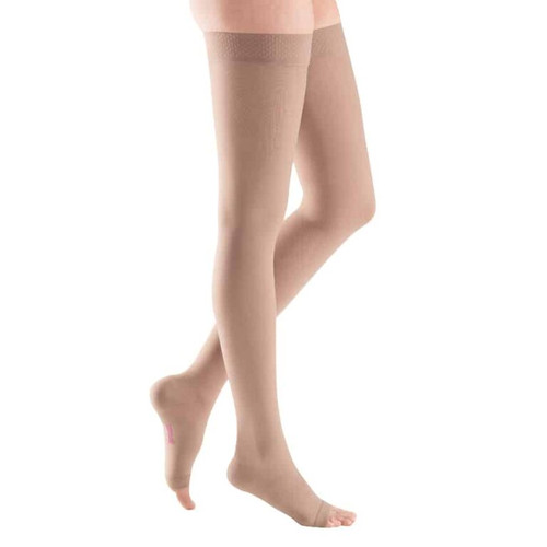 Medi Usa 29606 - Mediven Plus Thigh-High with Silicone Top Band, 30-40, Closed, Beige, Size 6