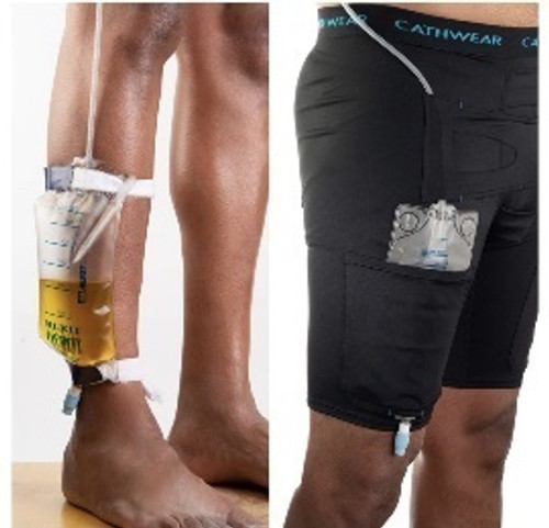 Cathwear 101BK-M - CathWear medical underwear with urinary leg bag/drainage bag holder, Medium