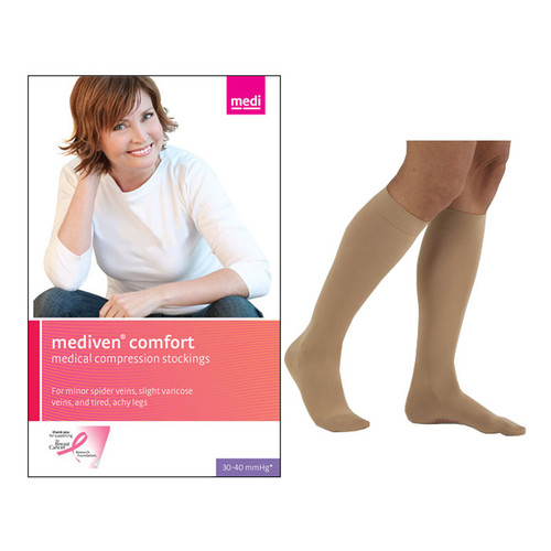 Medi Usa 48303 - Mediven Comfort Calf, 30-40, Extra Wide, Closed, Natural, Size 3