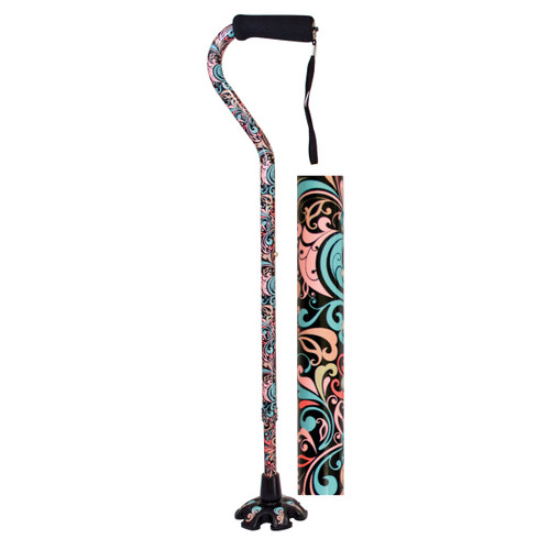 Essential Medical W1343C - Couture Offset Cane with Matching Tip, Celebration