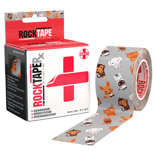 Implus Footcare 342772 - RockTapeRx Kinesiology Tape, 2" x 16.4' Roll, Animals