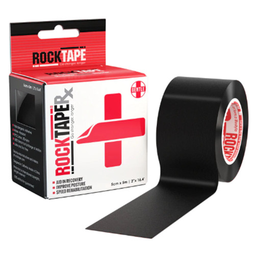 Implus Footcare 800806 - RockTapeRx Kinesiology Tape, 2" x 16.4' Roll, Black