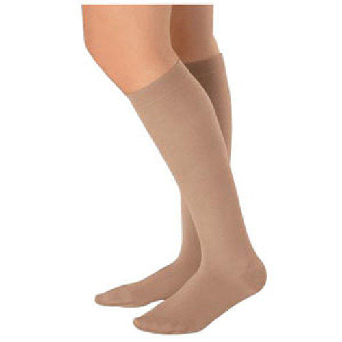 Juzo 2001ADFFSBSH414 - Juzo Soft Knee-High, 20-30 mmHg, Full Foot, Silicone Border, Short, Beige, Size 4