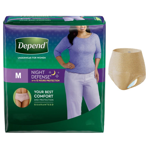 Kimberly Clark 51703 - Depend Night Defense Underwear For Women, Overnight Absorbency, Blush, Medium, 31" - 37" Waist. REPLACES 6947918