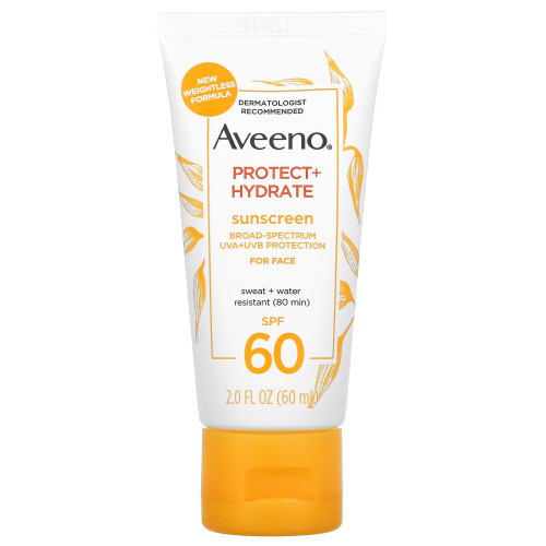 J&J 111945900 - Aveeno Protect + Hydrate Sunscreen Face Lotion, SPF 60, 2 oz