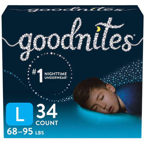 Kimberly Clark 53359 - Goodnites Youth Pants for Boys, Large, Giga Pack, Replaces Item 6940533