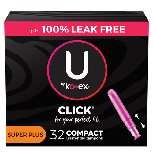 Kimberly Clark 51585 - U by Kotex Click Compact Tampons, Super Plus, Unscented, 32 Count