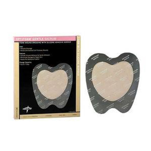 Medline MSC20109EP - Optifoam Gentle Silicone Border Dressing, Sacrum, Large, 10" x 9" - Replaces 60MSC20109EPZ