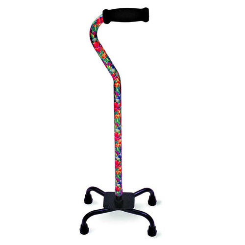 Alex 10812 - Small Base Quad Cane, Summer Garden