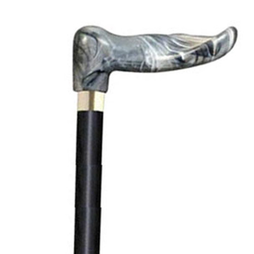 Alex 40367 - Wood Cane with Gray Marble Palm Grip Handle, Right