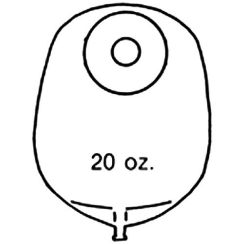 Nu Hope 46-8935-DC-SP - Special Nu-Flex Mid-Size Urine Pouch 3/4" Round Opening with Barrier, Deep Convexity, Bell Shaped, 20 oz.