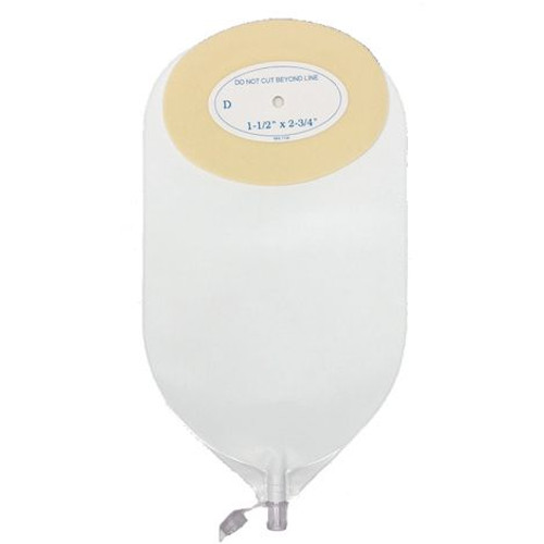 Nu Hope 8835-FV-DC - Nu-Flex Adult Post-Op Oval Urine Pre-Cut Pouch, 3/4" X 1-1/2" Flutter Valve Deep Convex 24 oz.