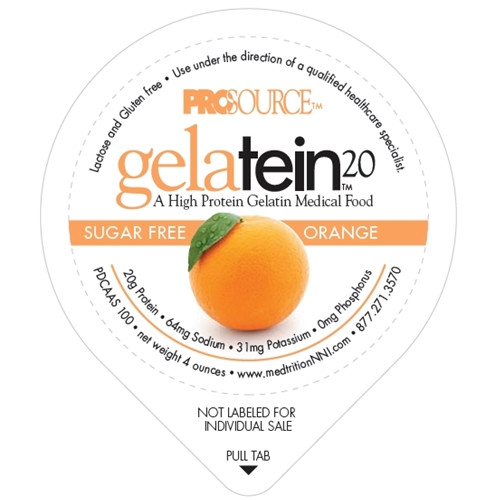 Medtrition, 11691 - Oral Protein Supplement Gelatein® 20 Orange Flavor Ready to Use 4 oz. Cup