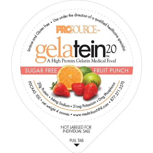 Medtrition, 11693 - Oral Protein Supplement Gelatein® 20 Fruit Punch Flavor Ready to Use 4 oz. Cup