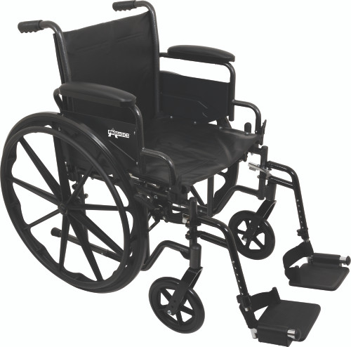 PMI WC22016DS - ProBasics K2 Standard Hemi Wheelchair with Swing-Away Footrests, 20" x 16".