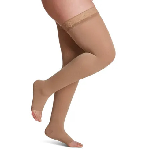 Sigvaris 842NSLW35 - 842N Style Soft Opaque Thigh, 20-30mmHg, Women's, Small, Long, Nude