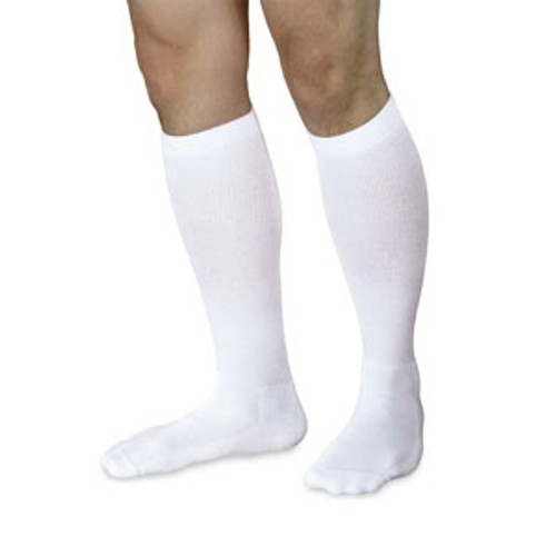 Sigvaris 362CLLM00 - 362C Motion Cushioned Cotton Calf, 20-30mmHg, Men's, Large, Long, White