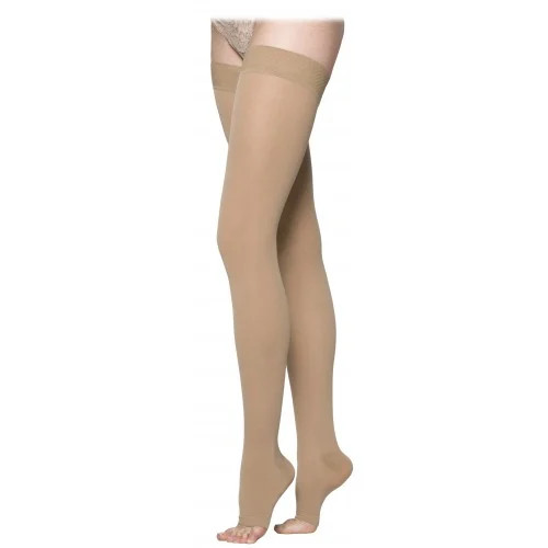 Sigvaris 862NSLO66 - 862N Essential Opaque Thigh, 20-30mmHg, Open Toe, Small, Long, Crispa