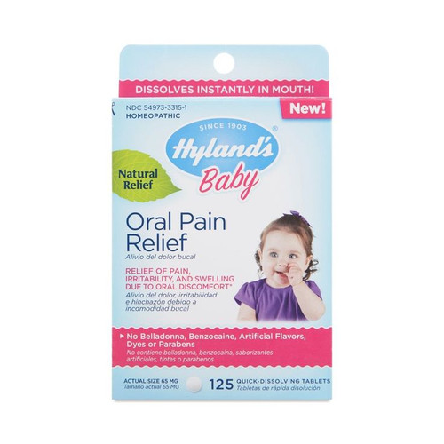 Standard Homeopathic 3 54973 40250 8 - Hyland's Baby Oral Pain Relief Tablets, 125 ct