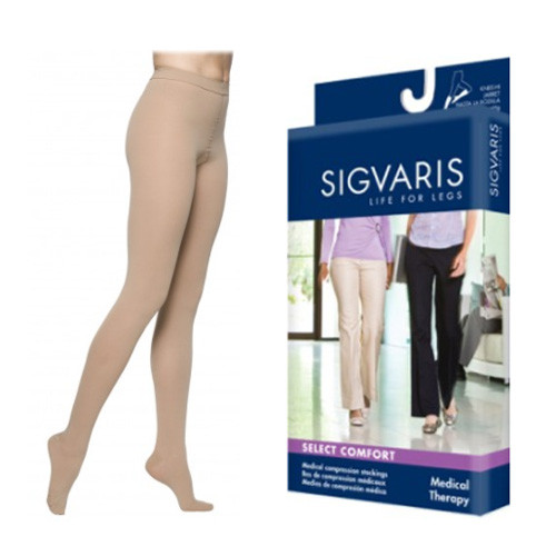 Sigvaris 863PSLW33 - 863P Essential Opaque Pantyhose, 30-40mmHg, Women's, Small, Long, Natural