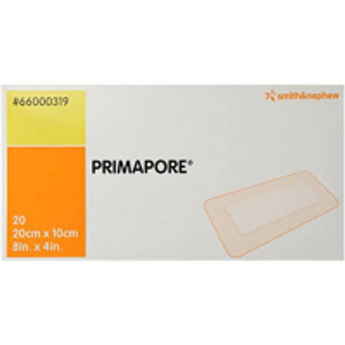 Smith & Nephew 66000319 - Adhesive Dressing Primapore 4 X 8 Inch Polyester Rectangle White Sterile