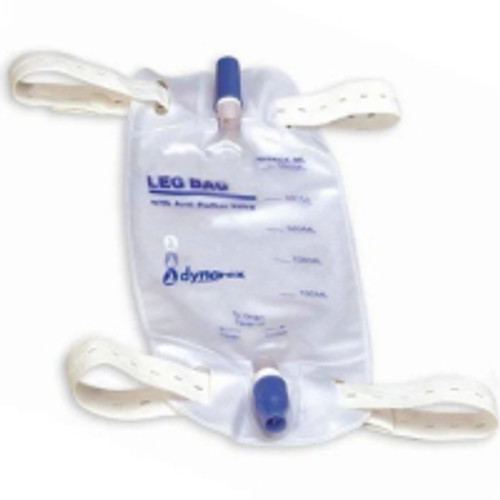 Dynarex 4282 - Urinary Leg Bag Anti-Reflux Valve Sterile Fluid Path 1000 mL Vinyl