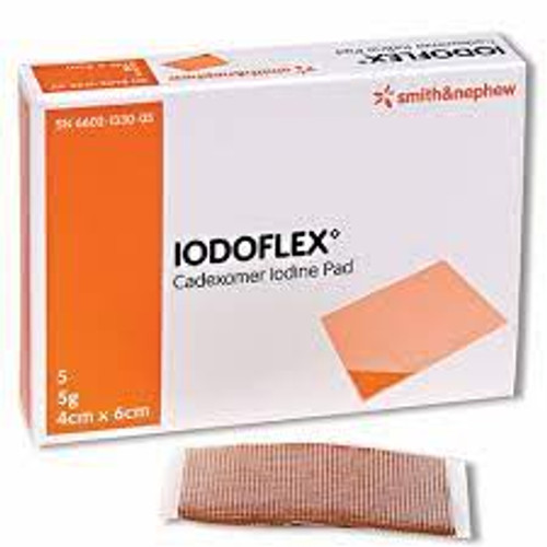 Smith & Nephew 6602133005 - Impregnated Dressing Iodoflex™ Pad 1-1/2 X 2- 3/8 Inch Gauze Cadexomer Iodine Sterile