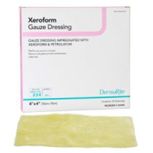 Dermarite 24440 - Xeroform Petrolatum Impregnated Dressing Xeroform™ 4 X 4 Inch Gauze Bismuth Tribromophenate (Xeroform) / Petrolatum Sterile