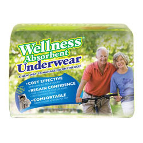 Unique Wellness 6244 - Wellness Absorbent Underwear, Medium 19" to 30" Waist